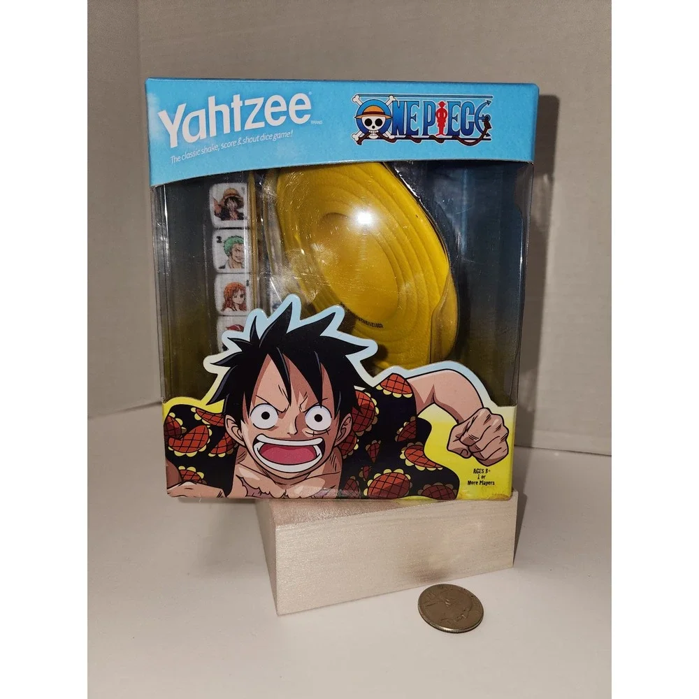 Yahtzee: One Piece collectible dice game featuring‎ Monkey D. Luff Hat